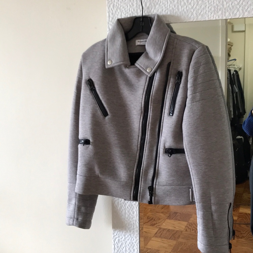 Neoprene cropped jacket